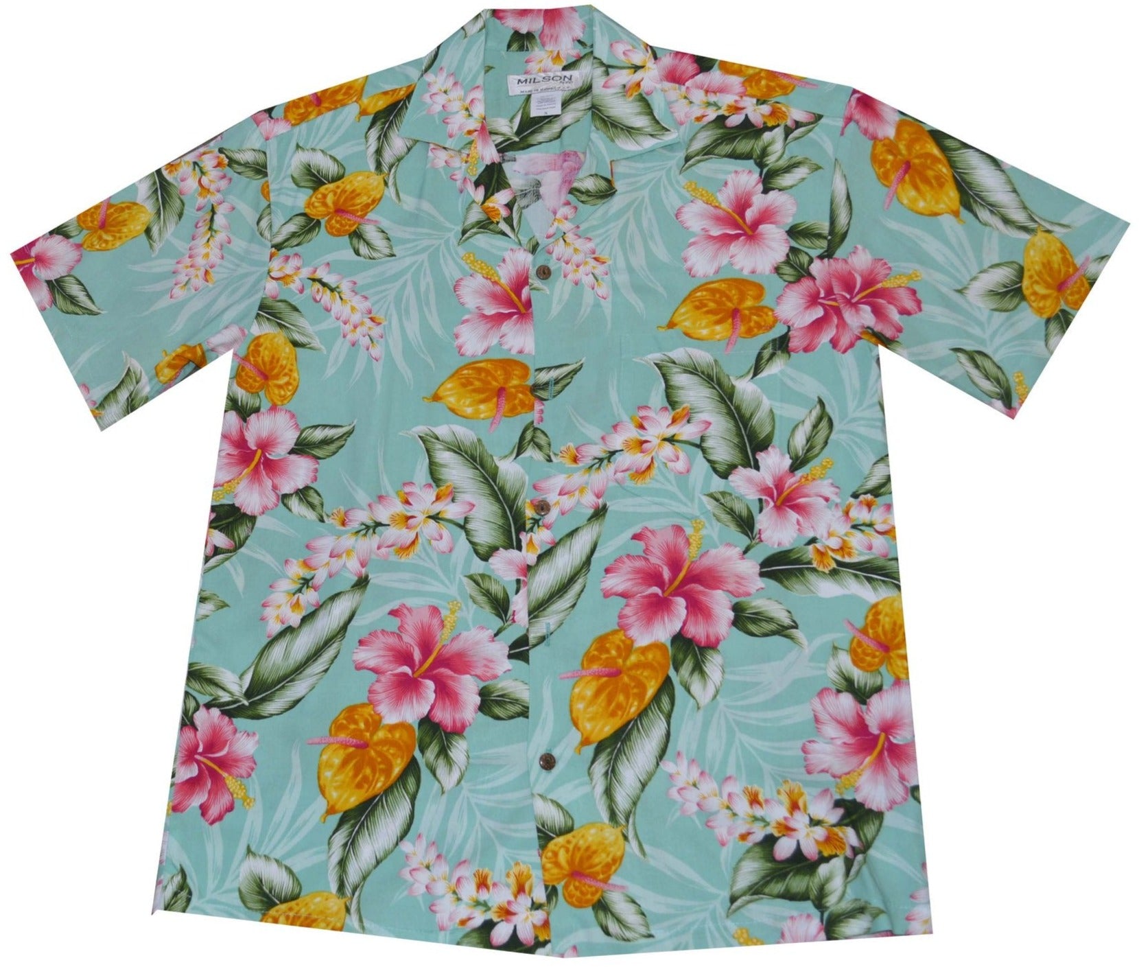 Kauai's Tropical Flowers Rayon Hawaiian Shirt