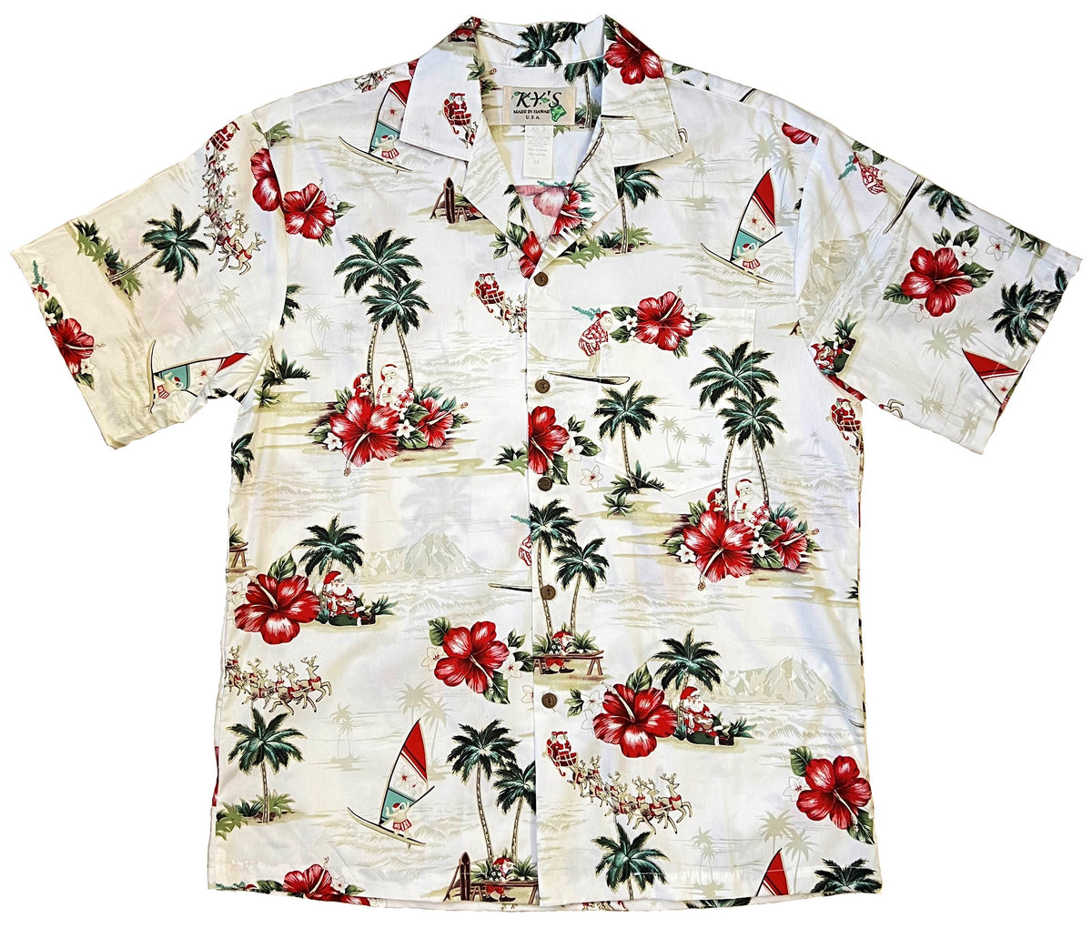 Tropical Palm Black Silk Men's Hawaiian Aloha Shirt — kyifi.com
