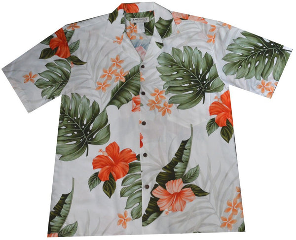 KY'S Classic Hibiscus Black Cotton Women's Hawaiian Shirt , M